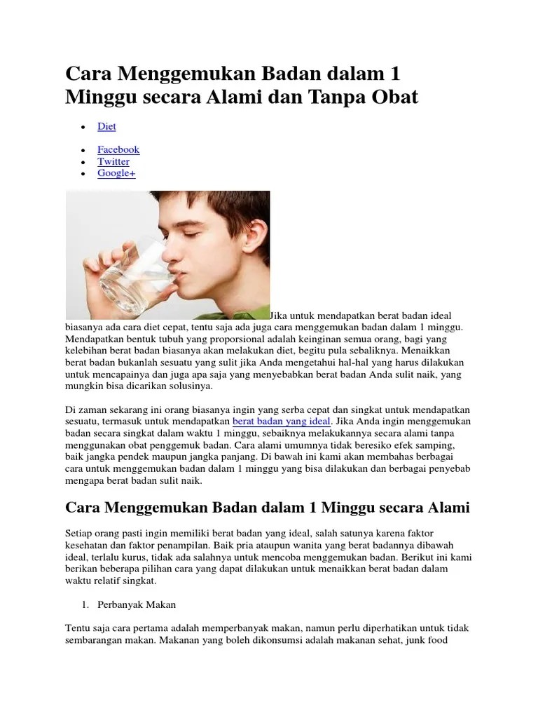 Cara Untuk Menambah Berat Badan Secara Alami Dan Cepat