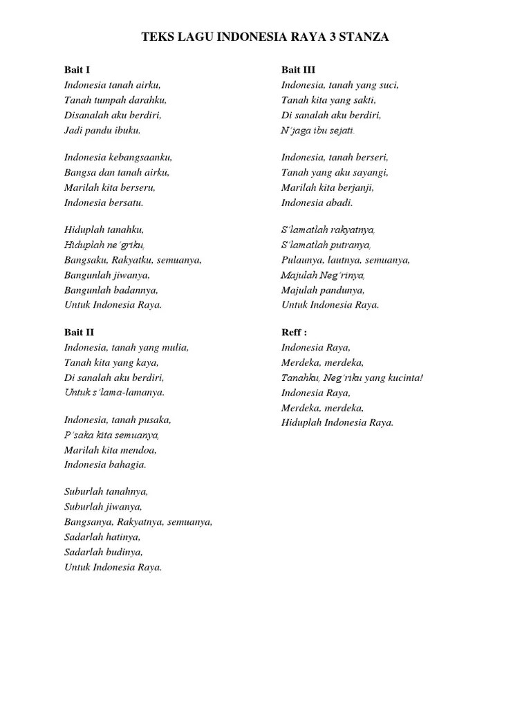 Lirik Lagu Indonesia Raya | PDF