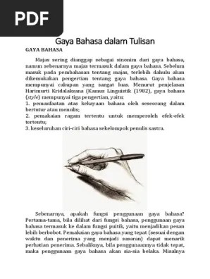 Gaya Bahasa Dalam Tulisan | PDF