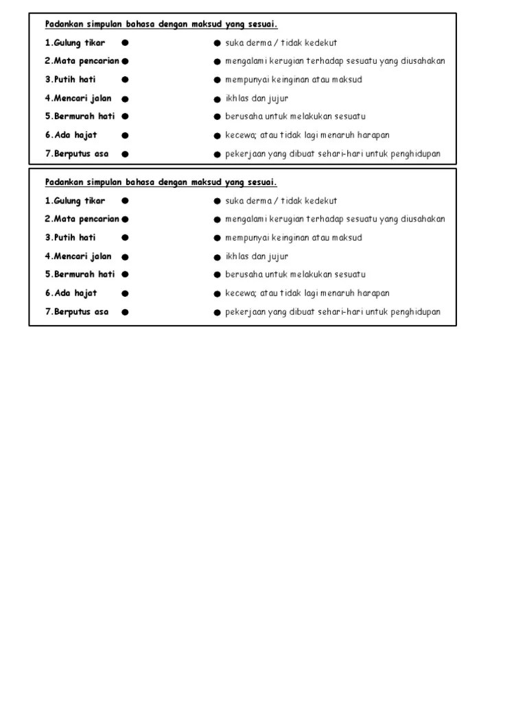 A gelap mata b putih mata c rambang mata d rabun mata upsr1994:26 102. Padankan Simpulan Bahasa Dengan Maksud Yang Sesuai Pdf
