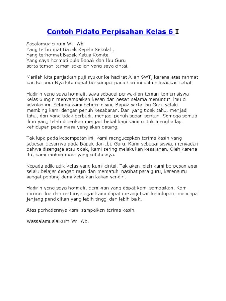 10 contoh sikap perilaku hormat kepada guru dalam kehidupan sehari hari. Pidato Perpiahan Pdf