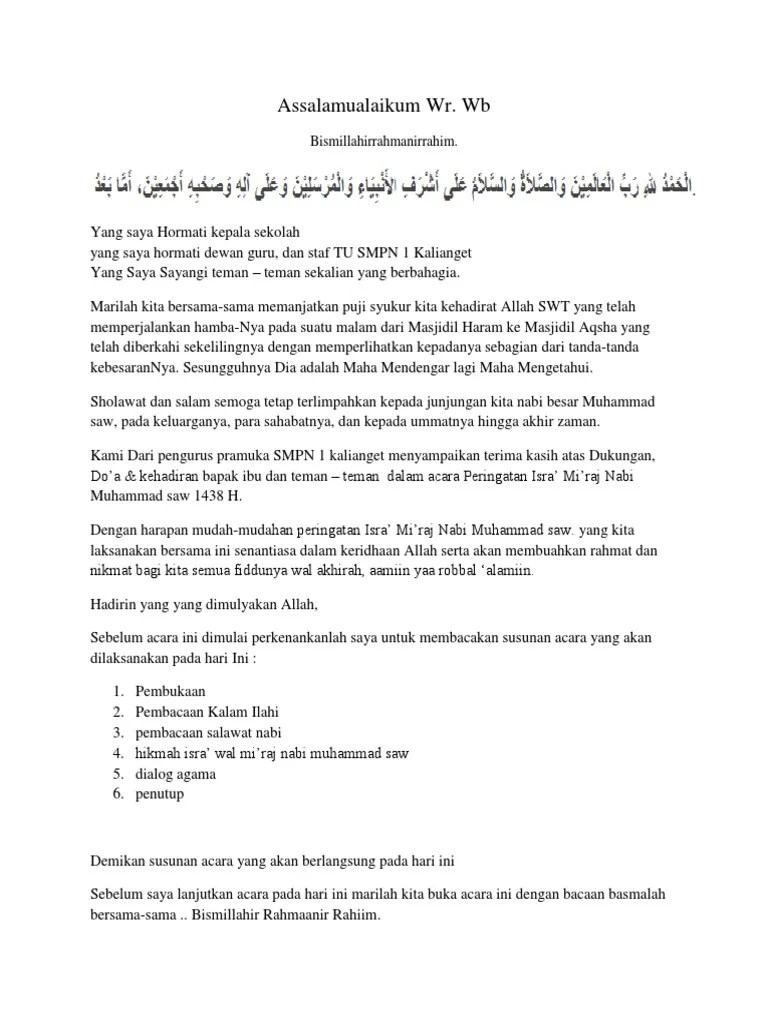 Kumpulan Contoh Susunan Acara Isra Mi&rsquo;raj - Kumpulan Contoh Teks MC