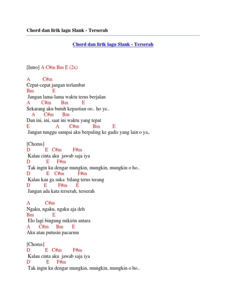 Kepastian bb gm a dm kejelasan. Chord Dan Lirik Lagu Slank Terserah Pdf