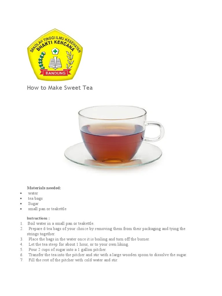 How To Make Sweet Tea | PDF | Tea | Drink