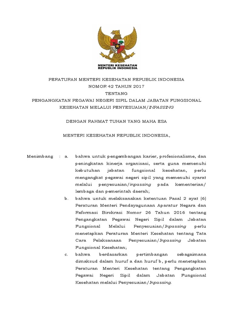 Fungsional perawat dan angka kreditnya. PMK No. 42 Ttg Pengangkatan PNS Dalam JABFUNG Kesehatan