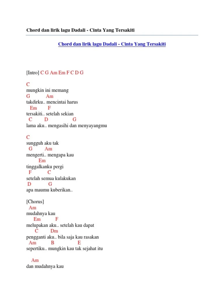 Am em f c dm am f e. Lima Besar Kunci Gitar Lagu Disaat Aku Mencintaimu