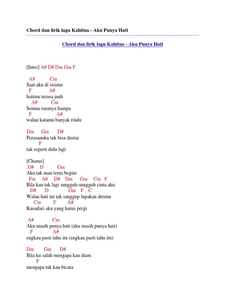 Paroles de ku harus pergi par jamrud. Masih Seperti Yang Dulu Chord Felix