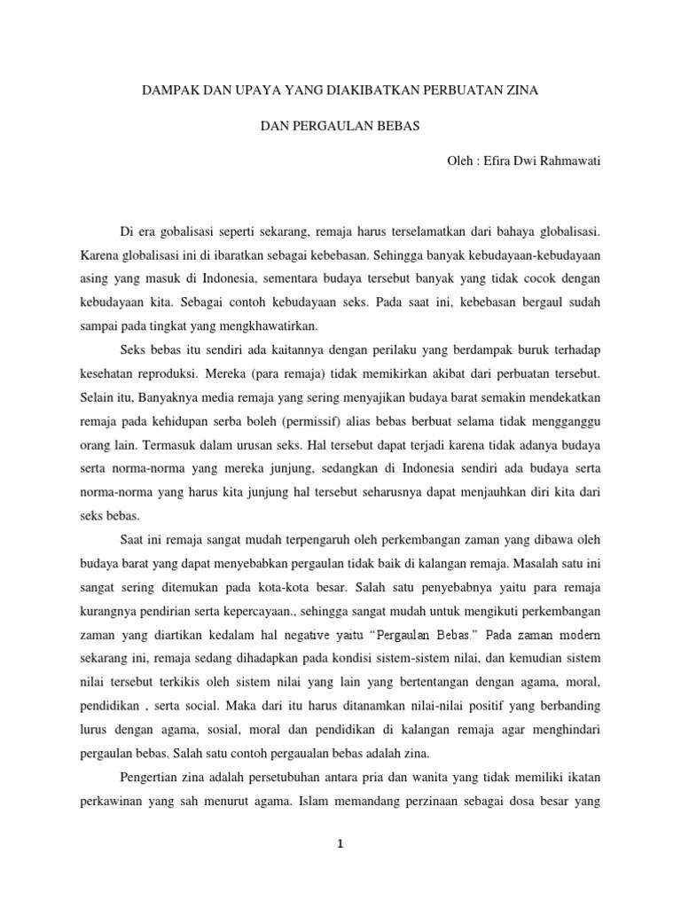 Sedangkan perbuatan zina adalah haram hukumnya dalam islam dan termasuk. Dampak Dan Upaya Yang Diakibatkan Perbuatan Zina Pdf