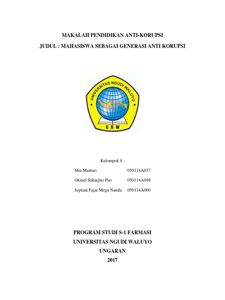 Pengertian Pendidikan Anti Korupsi Pdf