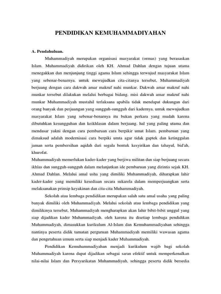Pendidikan Kemuhammadiyahan | PDF