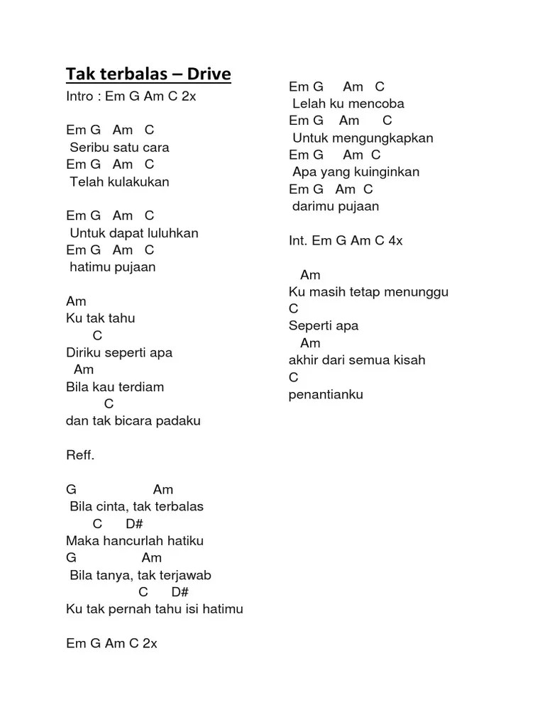 C am em.senja kini berganti malam. Chord Pdf