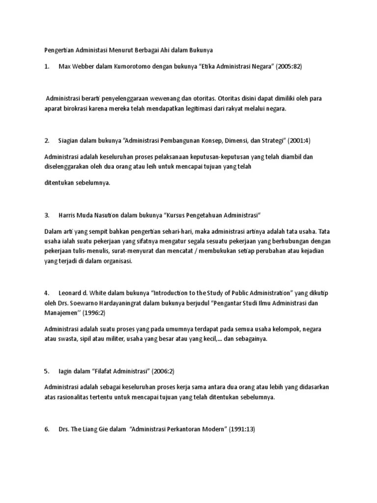 Pengertian Administrasi Menurut Ahli | PDF