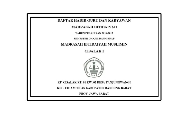 Download aplikasi daftar hadir guru format excel dari salah satu sofware yang. Cover Daftar Hadir Guru Pdf
