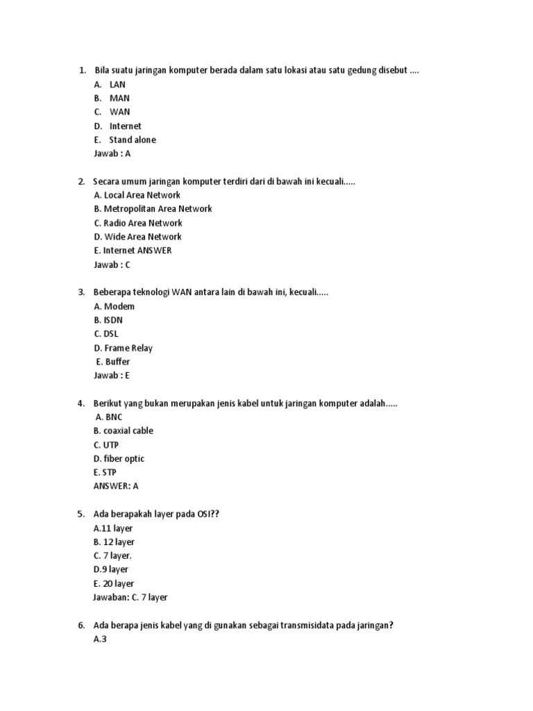 Secara Umum Jaringan Komputer Terdiri Dari Di Bawah Ini Kecuali – Belajar