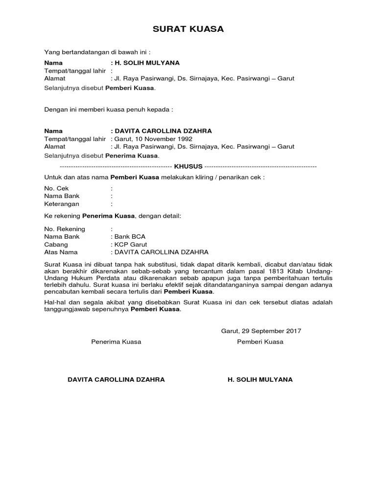 Yang bertanda tangan dibawah ini supaya kepadanya diberikan buku cek atas beban dan tanggung jawab kami, selanjutnya kami/ saya menyatakan tanggung jawab penuh atas setiap. Contoh Surat Permohonan Penerbitan Buku Cek Atau Giro Bagi Contoh Surat