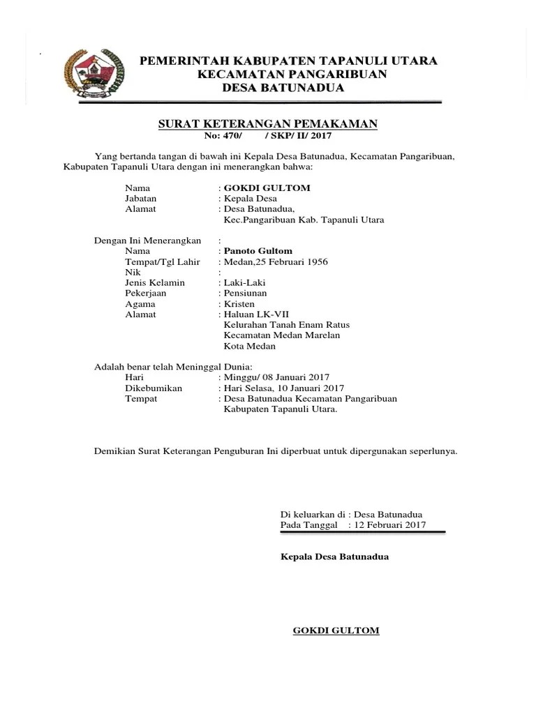Yang nanti akan diatur di dalam surat keputusan, surat edaran, . Surat Keterangan Pemakaman Pdf