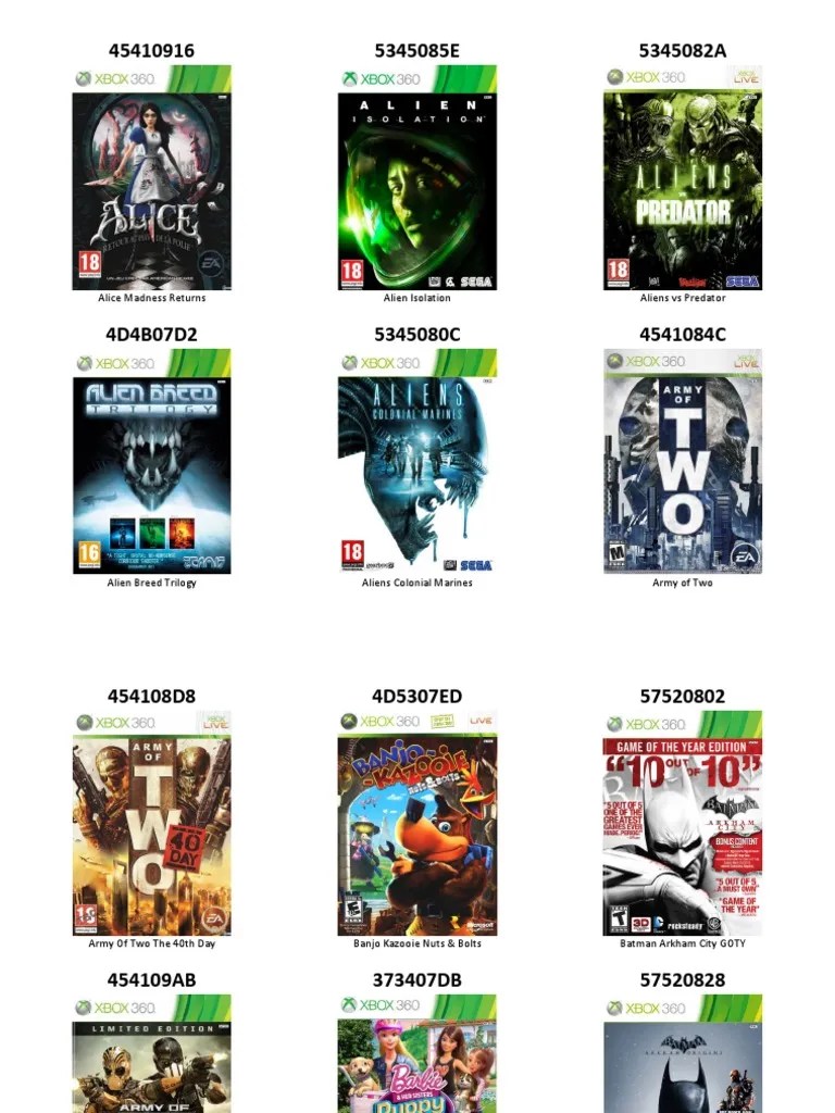Los juegos disponibles a través del servicio xbla oscilan entre $ 5 y $ 20 en precio,. Catalogo De Juegos Xbox 360 Pdf Leisure Sports