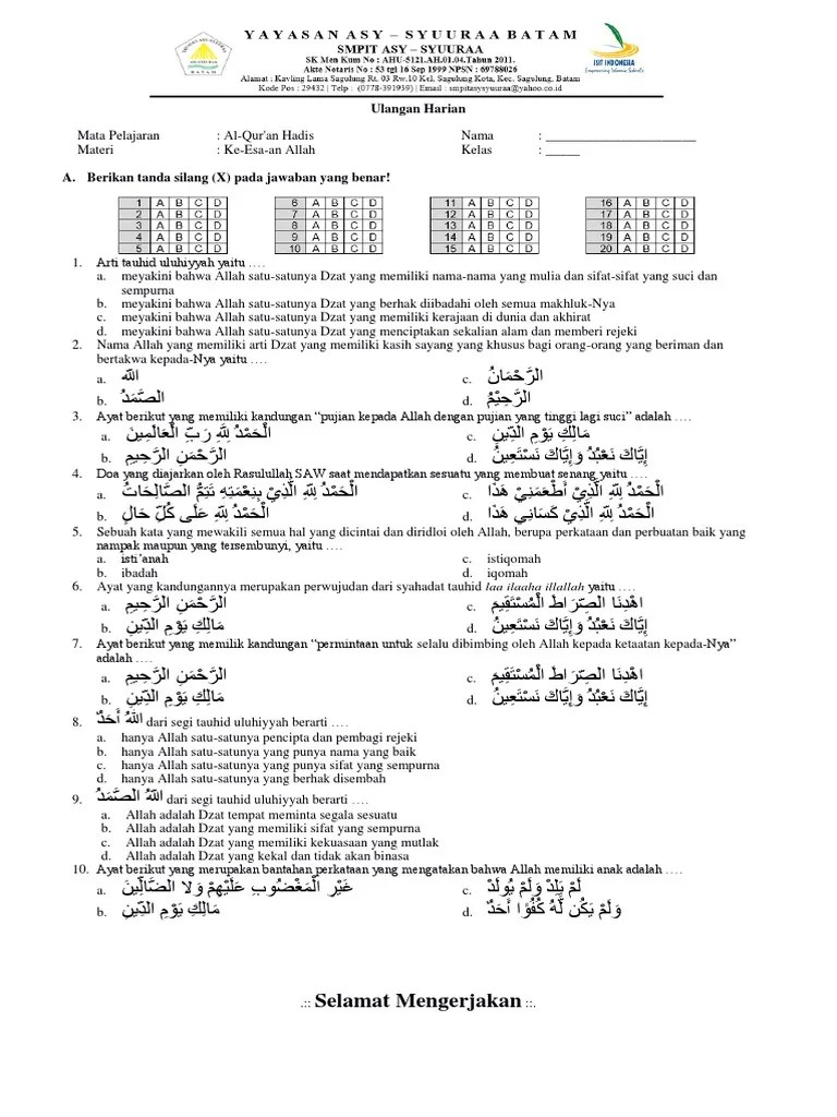 Rumus geometri jarak titik ke garis | wardaya …. Qh7 Uh Tauhid Pilihan Ganda