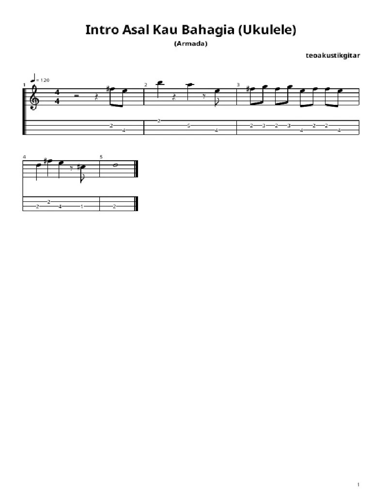 Paling Laju Chord Gitar Armada Asal Kau Bahagia Versi Asli