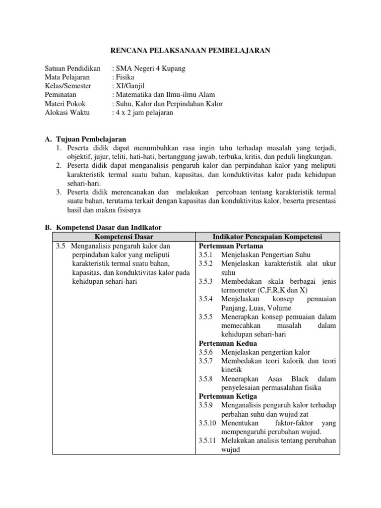 RPP Suhu Dan Kalor