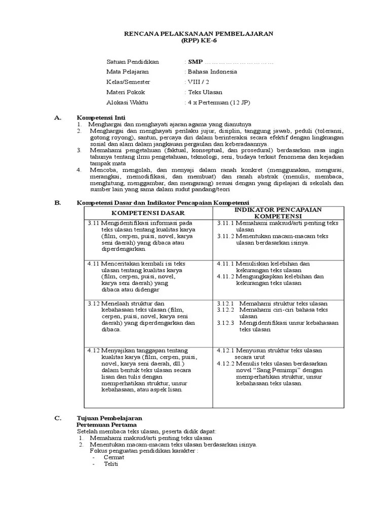 Karena kisah dari novel ini . Rpp Teks Ulasan Pdf