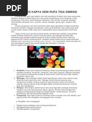 Nilai Estetis Karya Seni Rupa Tiga Dimensi | PDF