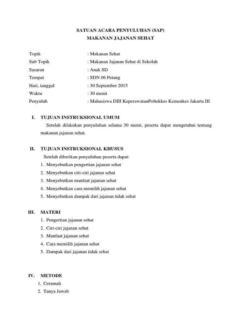 Sap Jajanan Sehat | PDF