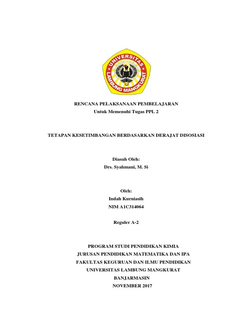 Rumus dari kesetimbangan disosiasi adalah : Rpp Tetapan Kesetimbangan Derajat Disosiasi Pdf