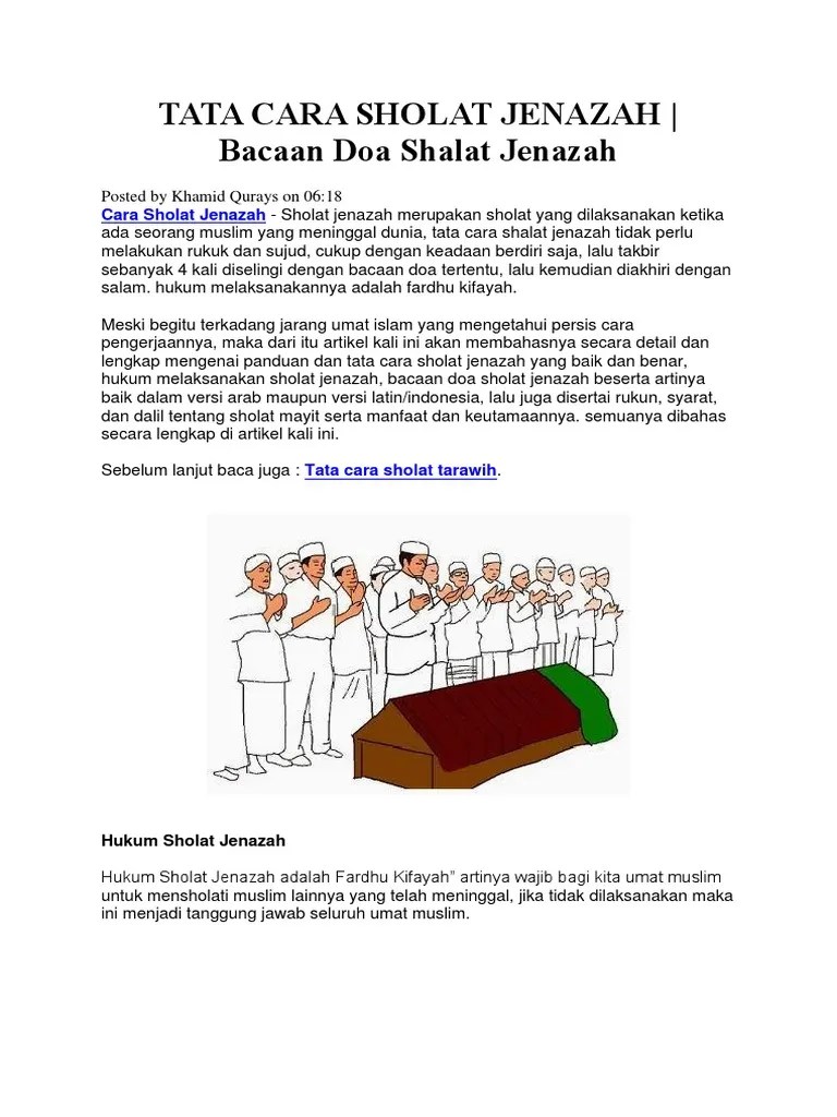 Urutan Shalat Jenazah Dan Bacaan