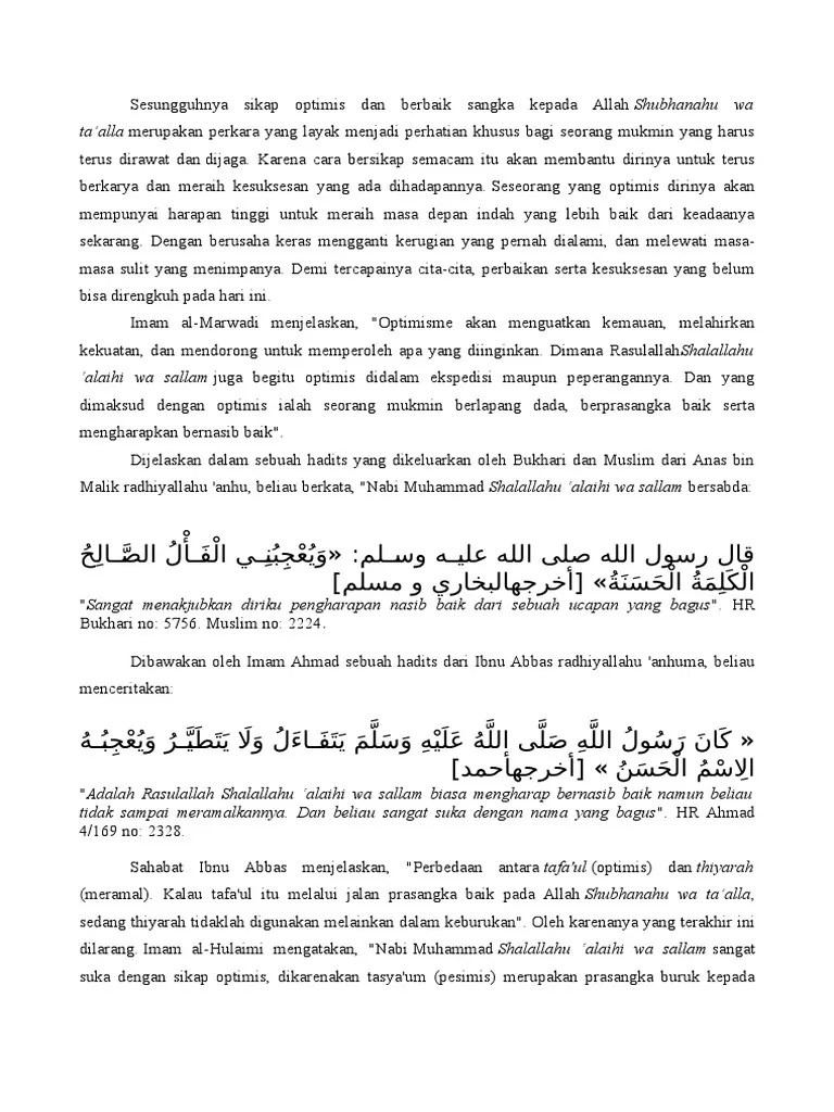 Ceramah Singkat Tentang Optimis – Gambaran