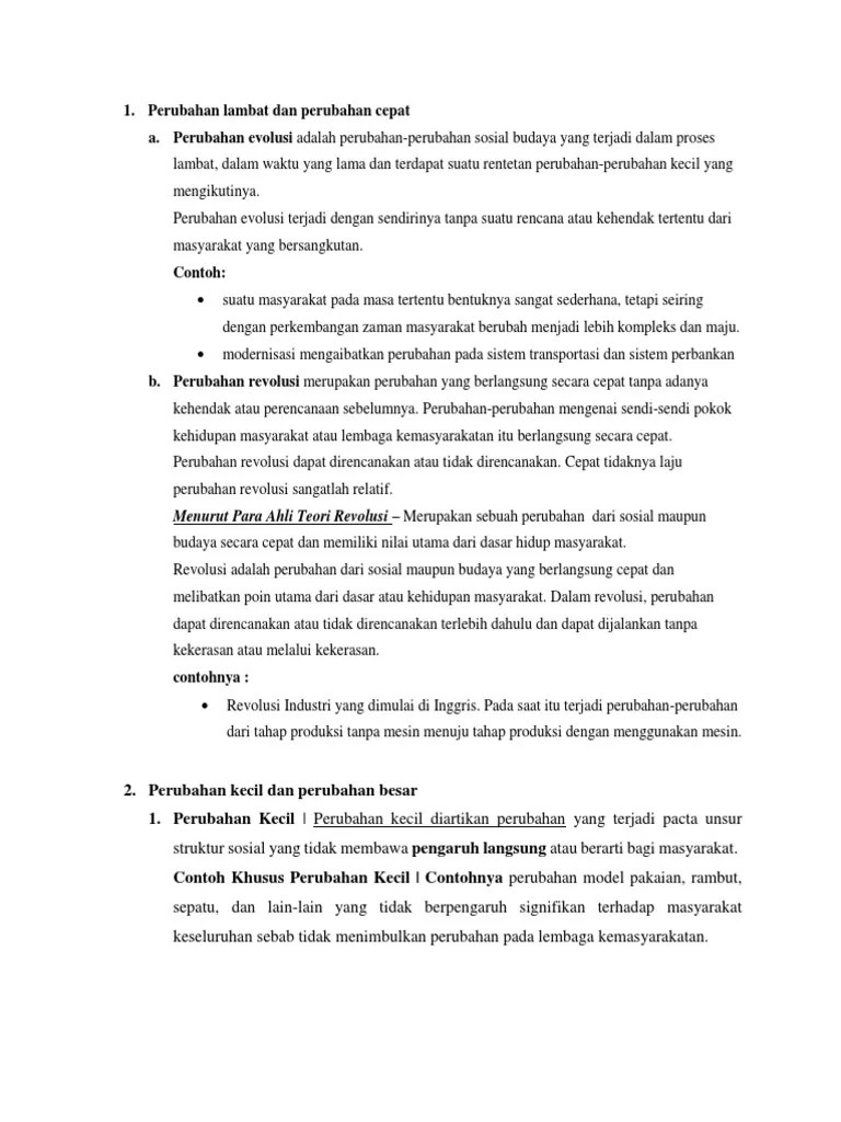 Contoh Perubahan Kecil Dan Perubahan Besar – Dengan