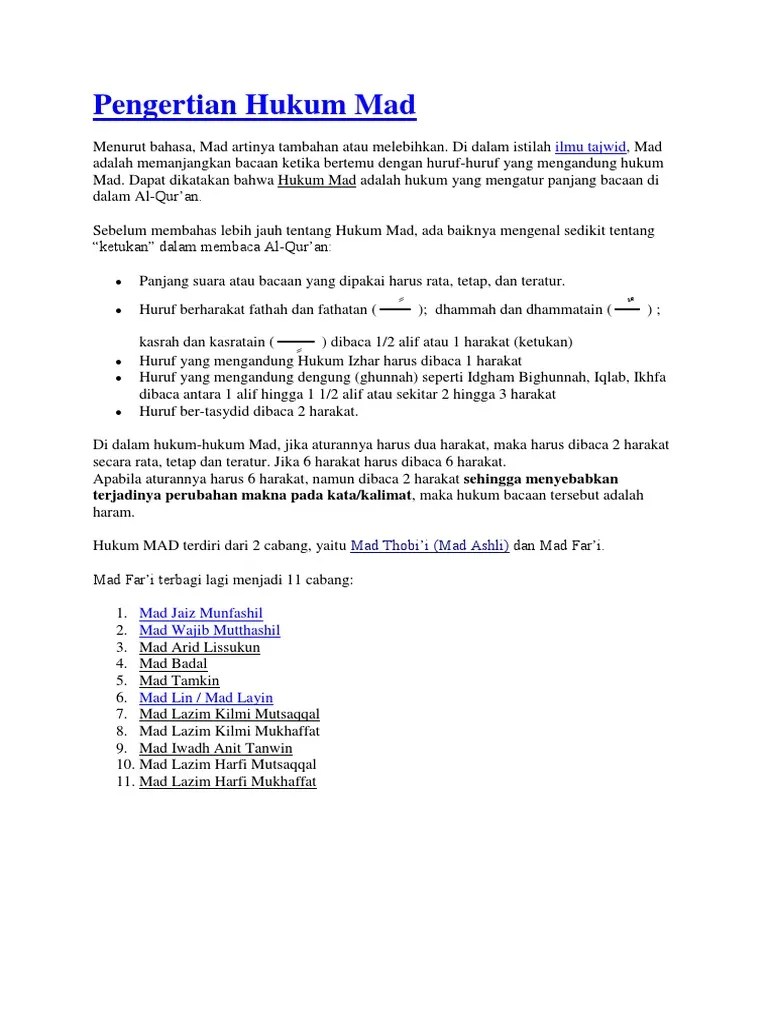 Pengertian Hukum Mad | PDF