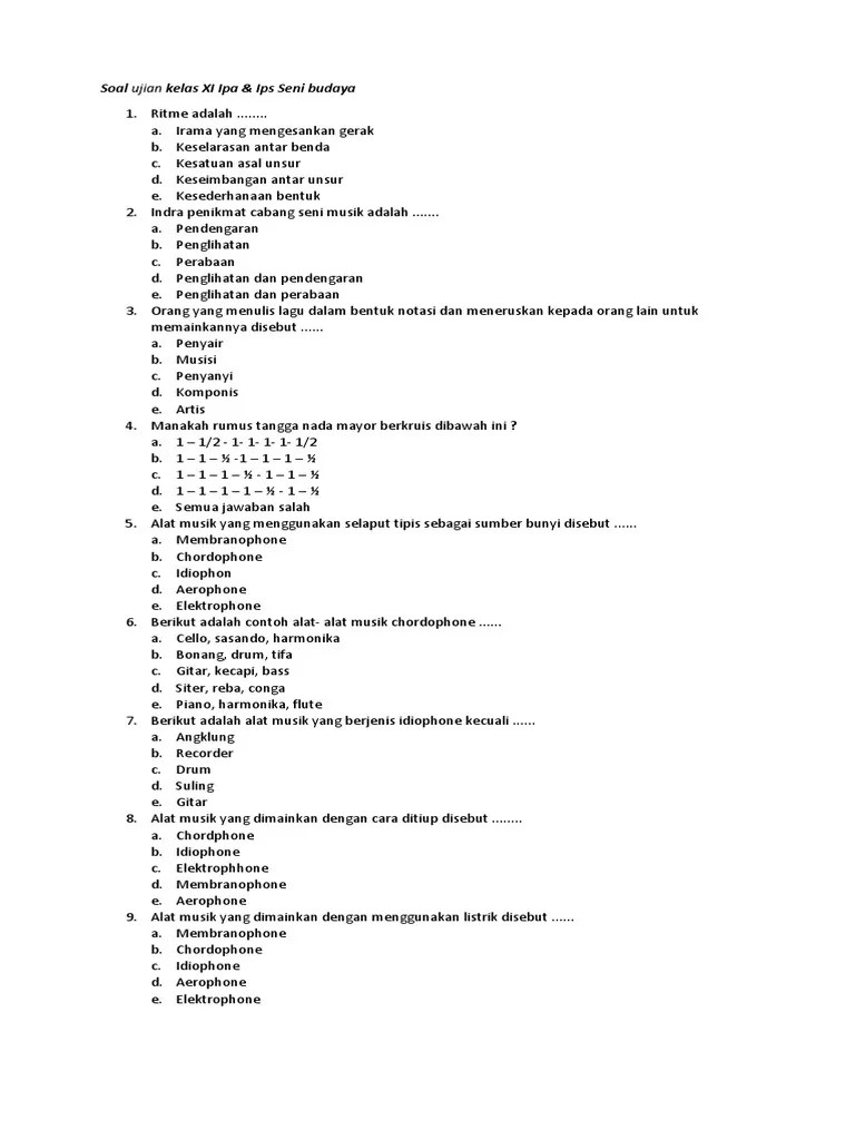 Lagu Yang Terdengar Hanya Suara Musik Disebut - Sebutkan Mendetail
