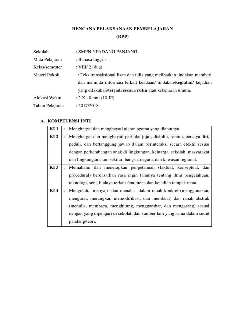 Bahasa inggris smp kelas 8 kurikulum 2013 for android apk download. Rpp Simple Present Tense Baru 2 Pdf