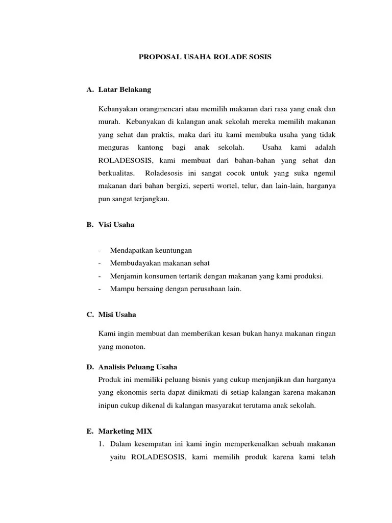 Proposal Usaha Rolade Sosis | PDF