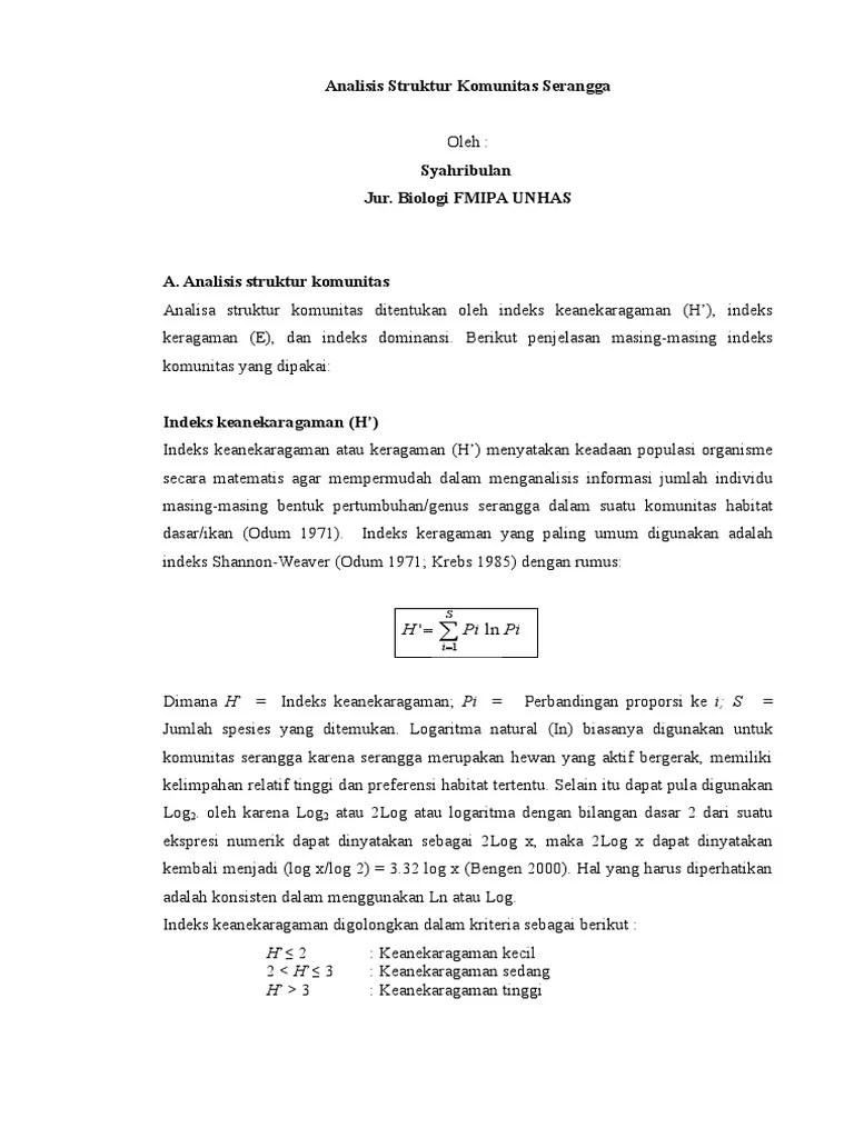 Ekoser-Cara Hitung Indeks Ragam | PDF