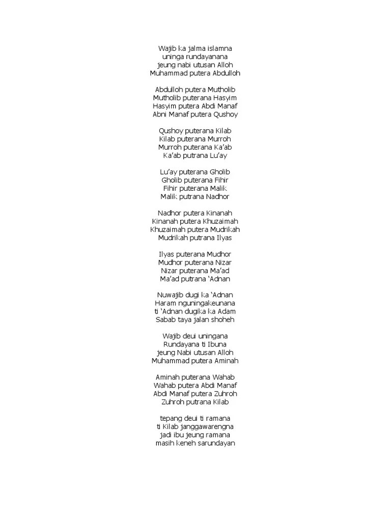 Nadzom Silsilah Nabi | PDF