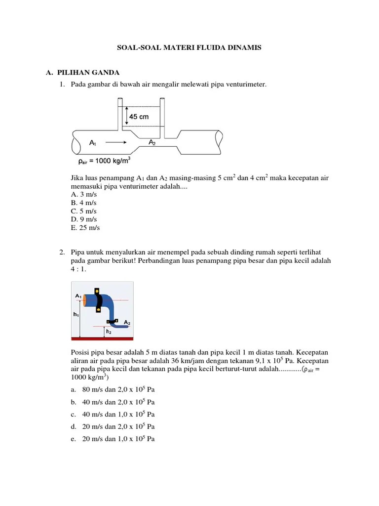 Soal Materi Fluida Dinamis | PDF