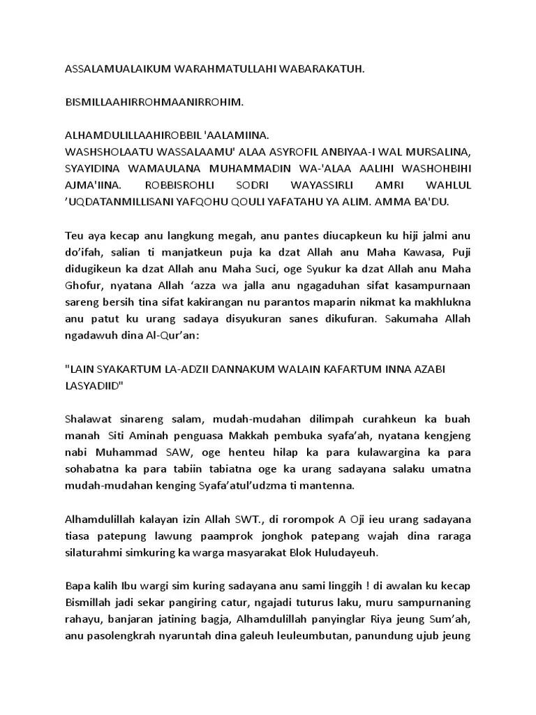 Walaupun banyak orang yang takut akan … . Mukadimah Pidato Sunda