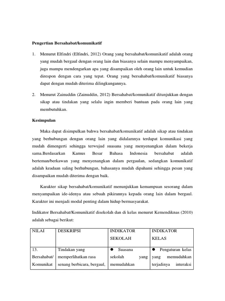 Pengertian Bersahabat | PDF