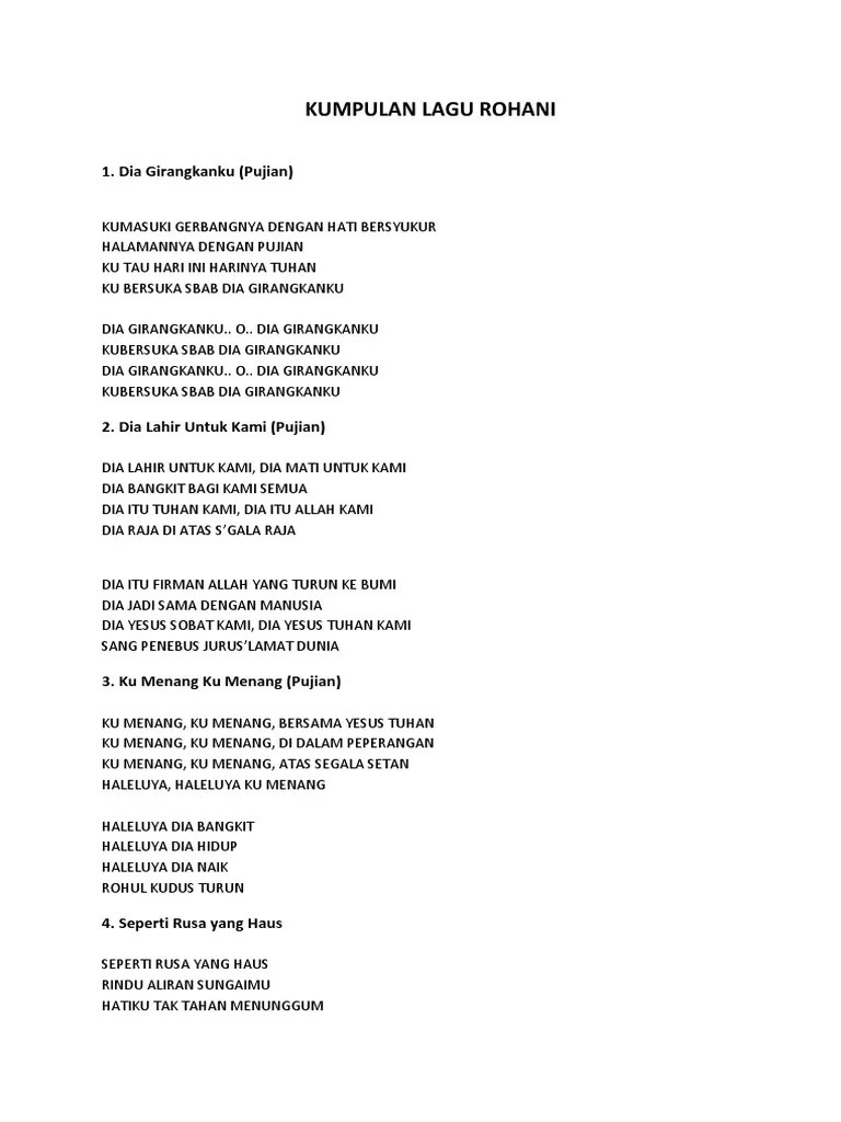Kataku hari ini harinya tuhan. Kumpulan Lirik Lagu Rohani Pdf