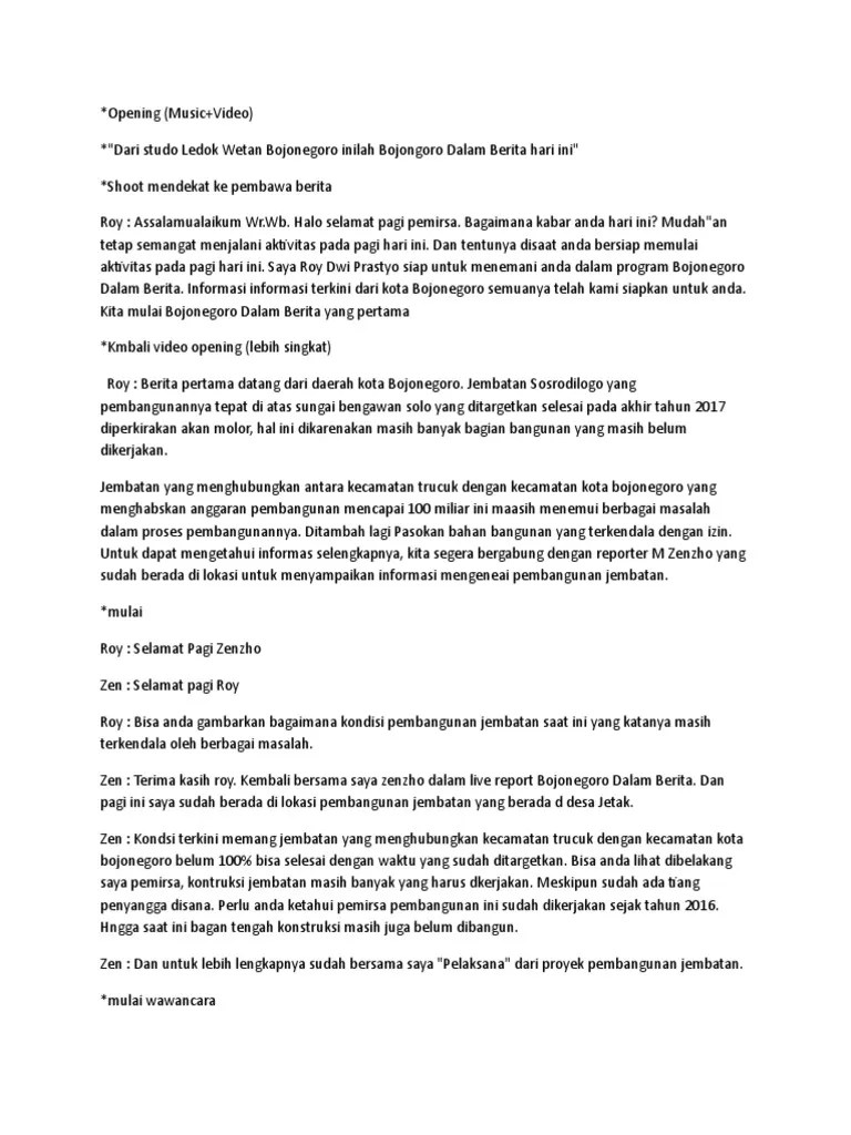 Contoh Teks Pembawa Acara Berita – Belajar