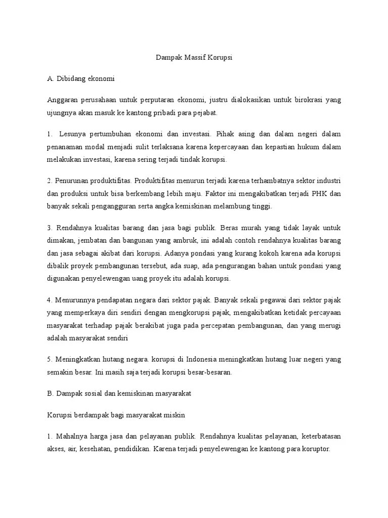 Dampak Massif Korupsi Sischa | PDF