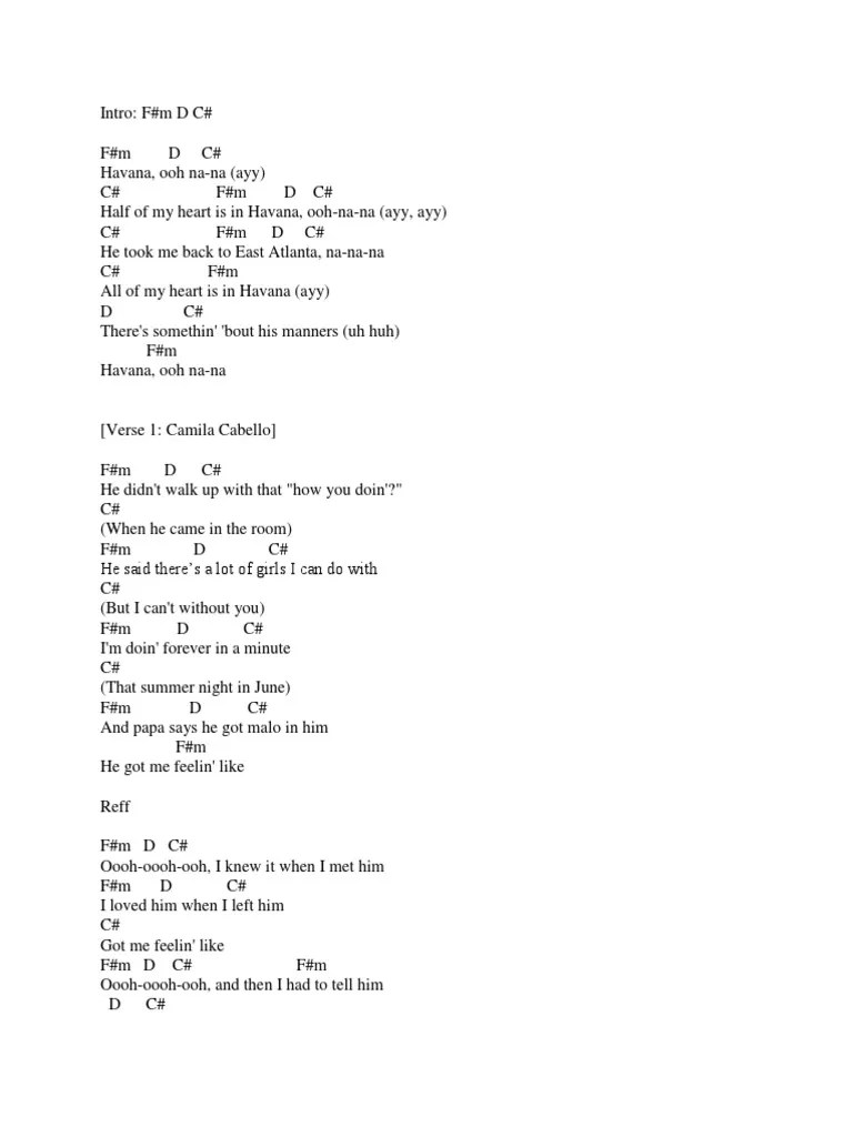 Chord Havana | PDF | Songs Written | Songs