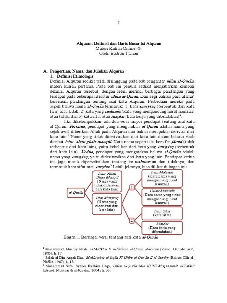 Alquran Definisi Dan Garis Besar Isi Alquran Materi Kuliah Online-2