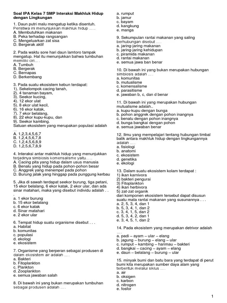 Kunci Jawaban Soal Ipa Kelas 7 Semester 1 Kurikulum 2013 Soal Pas Ipa Kelas 7 Semester 1 Kurikulum 2013 Tahun 2020 Berikut Bospedia Memberikan Soal Ipa Terpadu Kelas 7 Smp Mts Ops Sekolah Kita