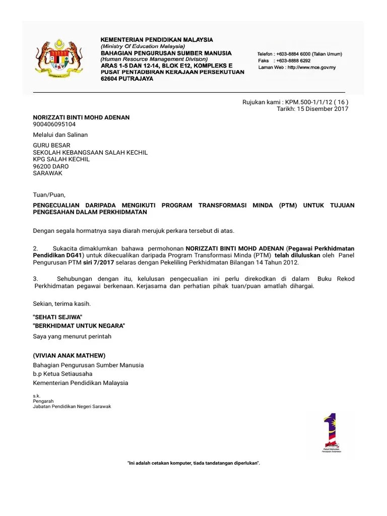 Info program transformasi minda ptm kpm jabatan pendidikan negeri sarawak . Semak Keputusan Pdf Pdf
