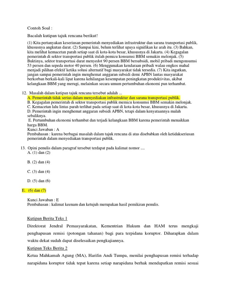 Contoh Soal Dan Jawaban Tentang Ham - Contoh Soal Terbaru