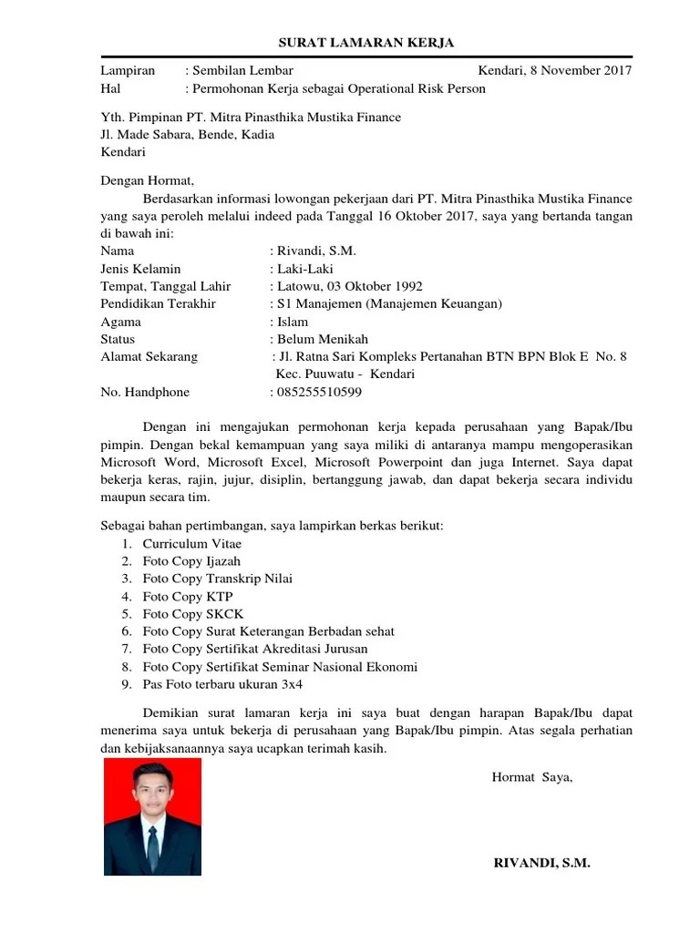 Tugas utama seorang marketing adalah menghasilkan sales atau penjualan dari produk yang dimiliki oleh perusahaan, sehingga perusahaan mendapatkan keuntungan dari setiap produk yang dijual. Surat Lamaran Kerja