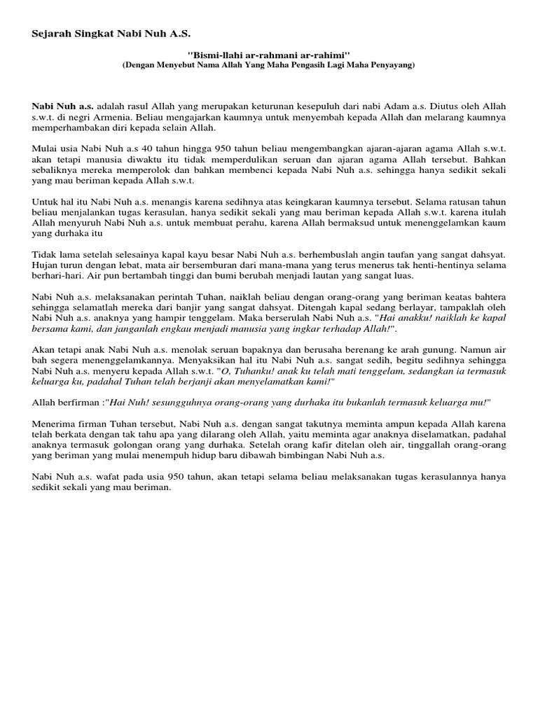 Kisah Nabi Hud Singkat Brainly